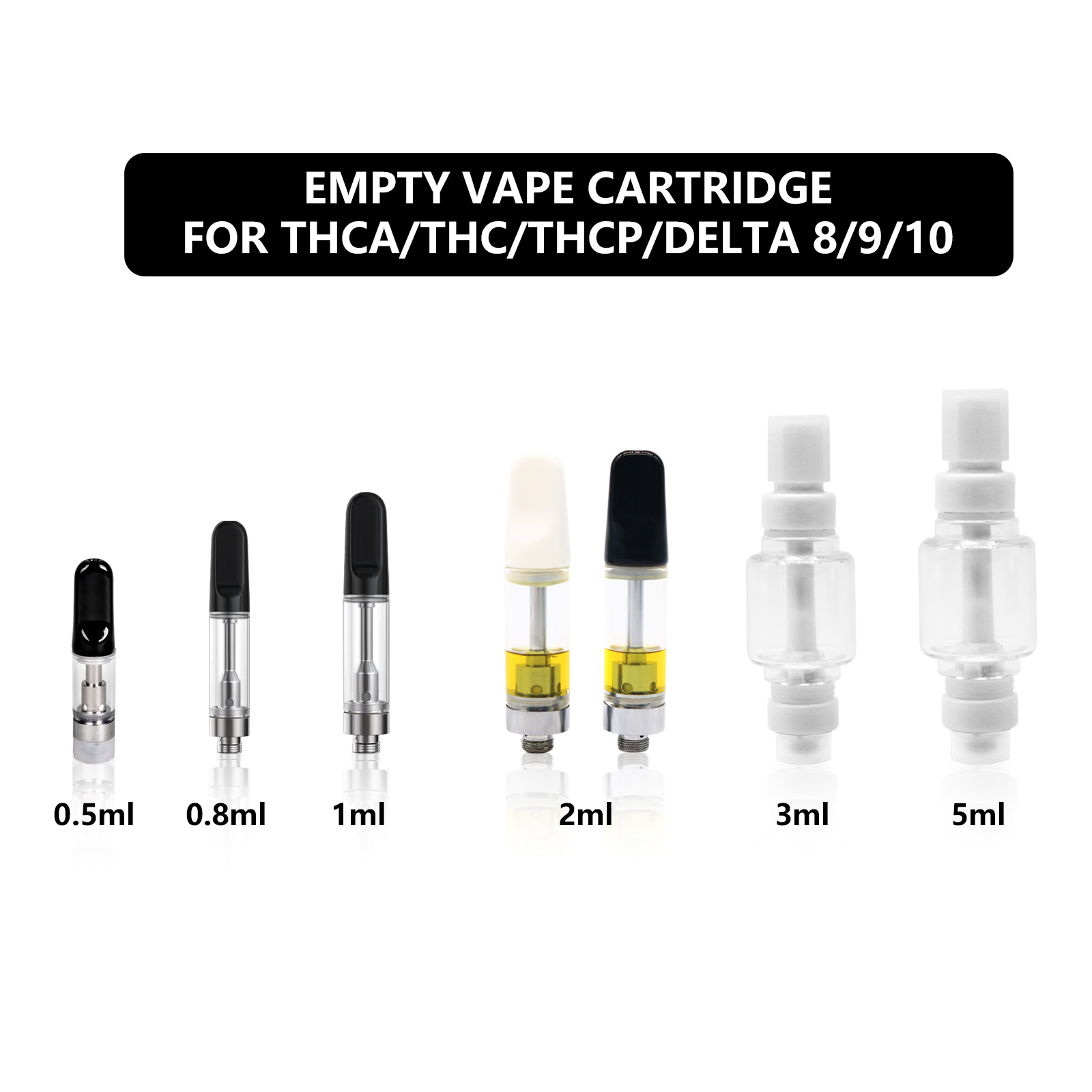 Empty Vape Cartridge For THCA/THC/THCP/DELTA 8/9/10